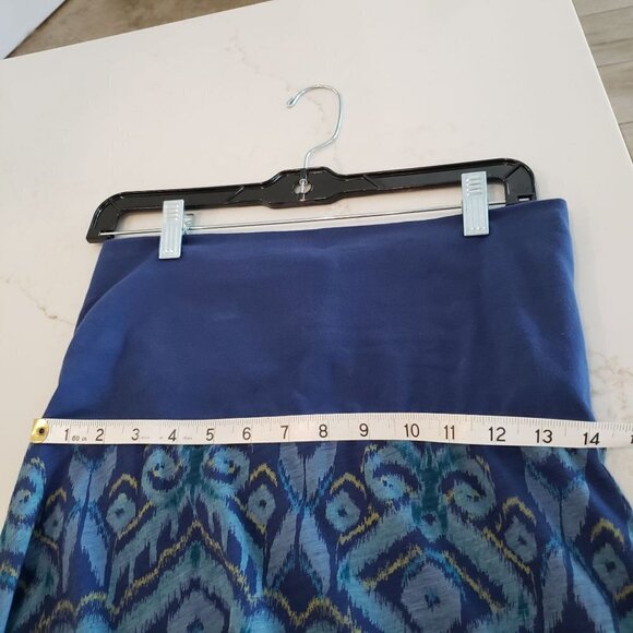FRESH PRODUCE Blue Ikat Surfside Print Moonlight Blue Maxi Skirt, Size Small - Picture 7 of 12